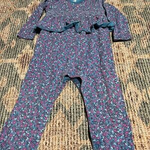 Tea Collection Floral Long Sleeve Baby Romper